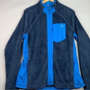 L.L. Bean Women's Navy and Bright Blue Fleece Jacket